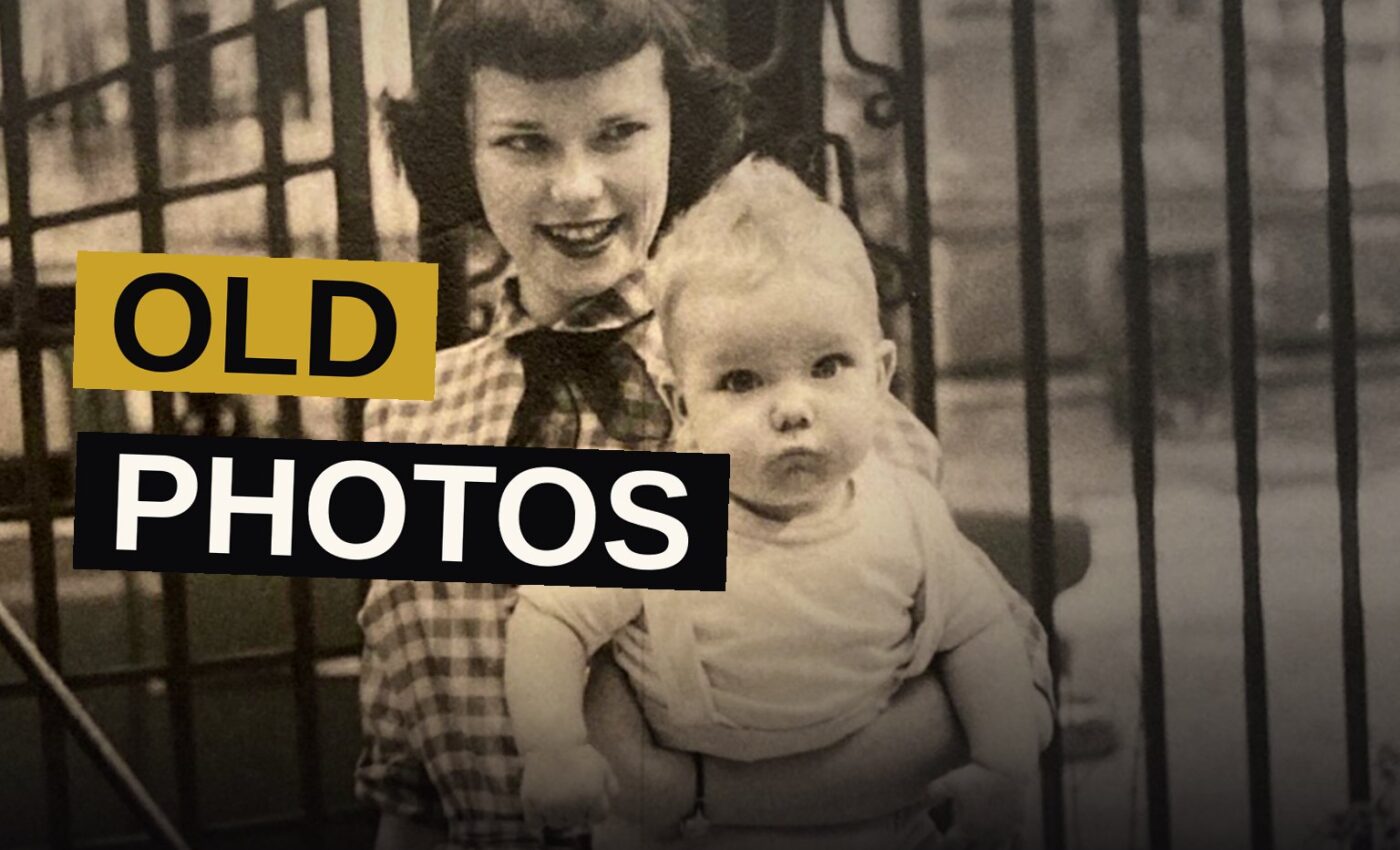 A collage of vintage candid photos showing people from different eras, including a woman, a fisherman, and a surfer.