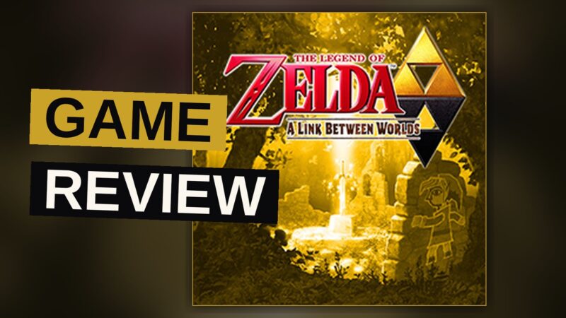 Link as a flat painting merges into a stone wall in a colorful Hyrule landscape.
