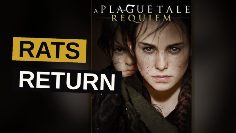 A young woman and her brother move through a ruined village as a vast swarm of rats surges around them.