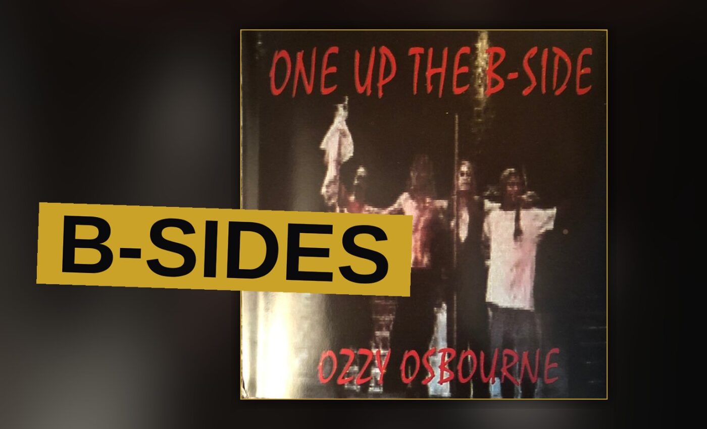 A vinyl record spins beneath dim light, evoking a dusty scrapbook of a rock star's career.
