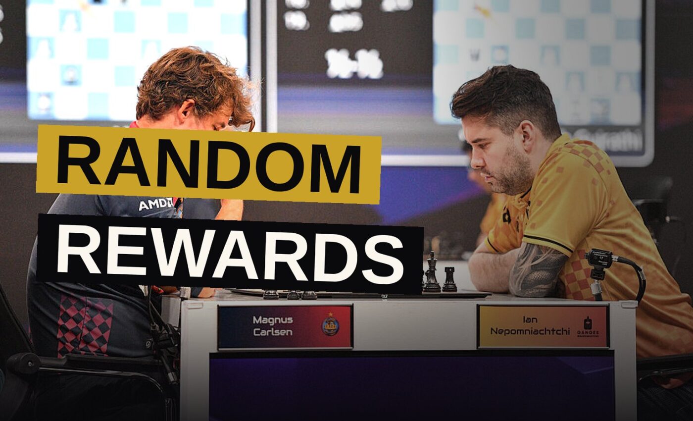 Two prisoners sit opposite each other amid swirling clouds of numbers, symbolizing the shifting rewards of their game.