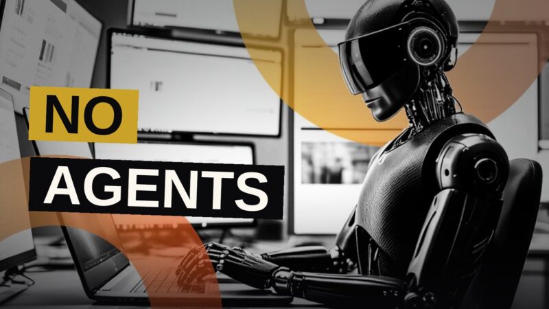 A small robot stands amid vast streams of digital currency flowing through a network.