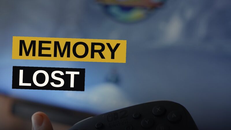 A young woman walks alone through a ruined city glowing with a sickly blue light.