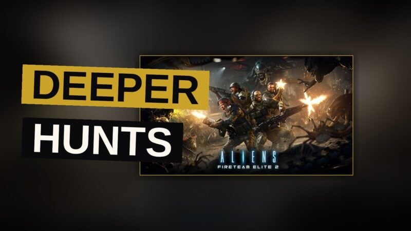 Three soldiers face a horde of xenomorphs in a dark alien facility.