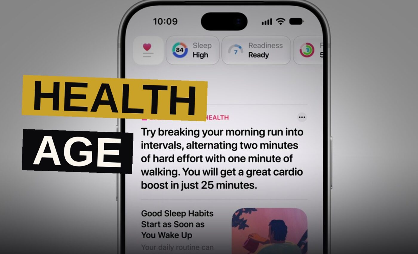 A person checks health metrics glowing on their smartwatch screen in soft morning light.