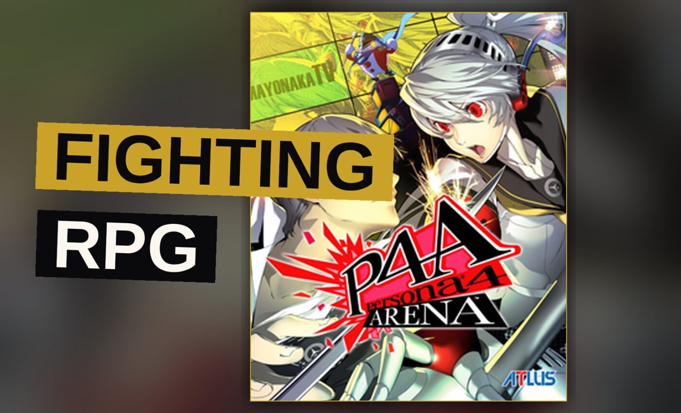 Two anime characters battle in a colorful arena, each accompanied by a glowing Persona spirit, with dynamic action lines and dramatic lighting.