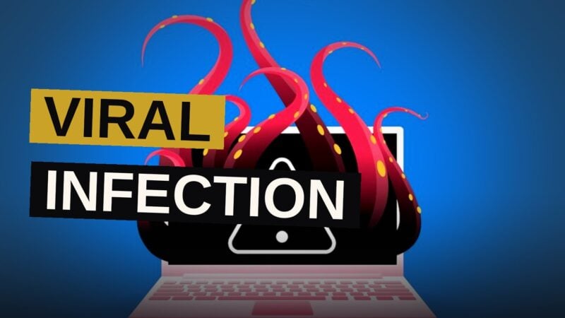 A terminal screen glows with code as a malicious prompt appears within it.