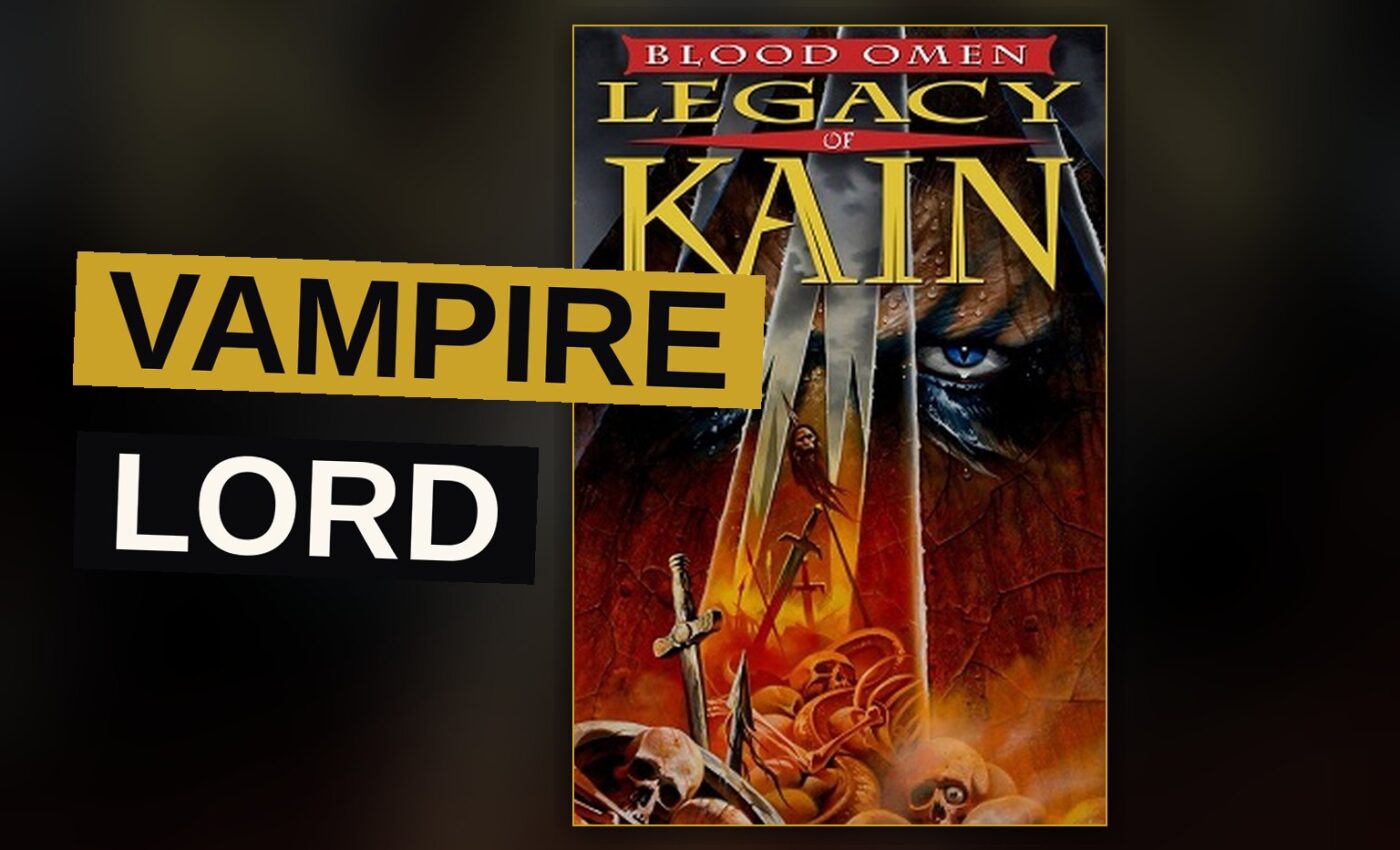 A vampire lord surveys a ruined kingdom from a high castle wall.