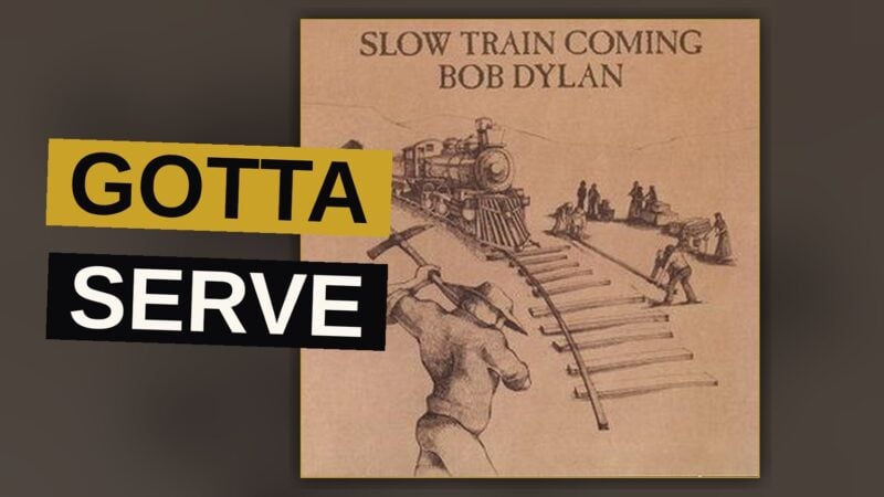 A silhouetted figure walks alongside a train at sunset, evoking the album's spiritual journey.