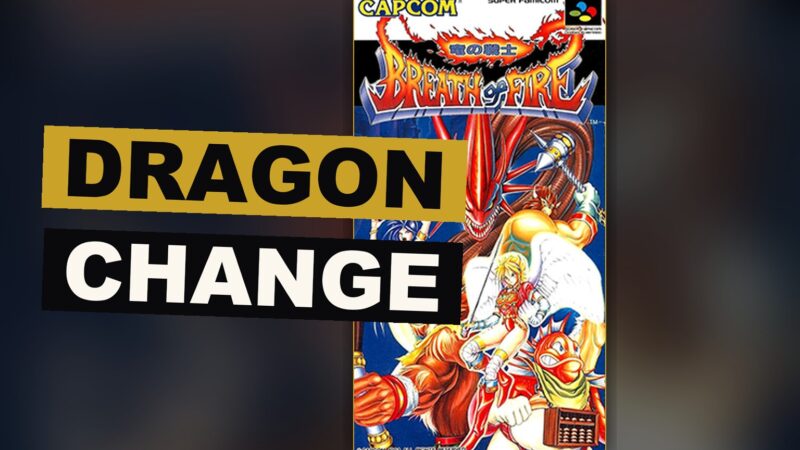 A young man begins to change into a dragon as his companions stand beside him in a wide, ancient land.