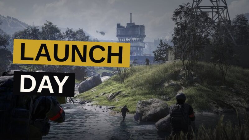 Soldiers take cover amid smoke and destruction in a tactical battlefield.