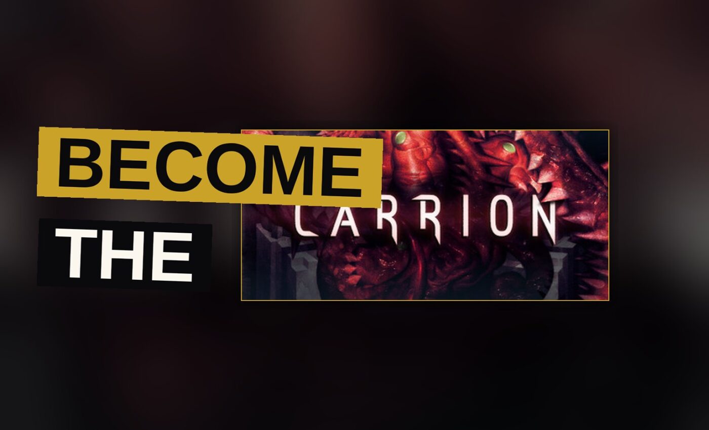 A writhing crimson mass creeps through the shadowed corridors of a stricken facility.