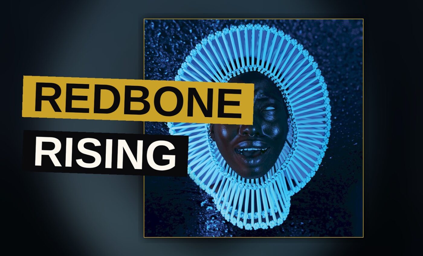 A silhouetted singer stands under warm amber stage lights in a smoky, retro funk-inspired scene.