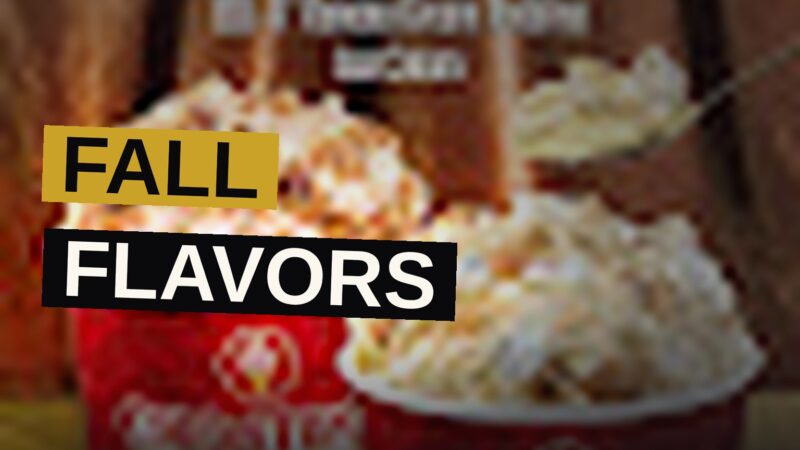 Two Cold Stone ice cream creations in cups, one with banana pudding and wafers, the other with graham cracker ice cream and dough pieces.