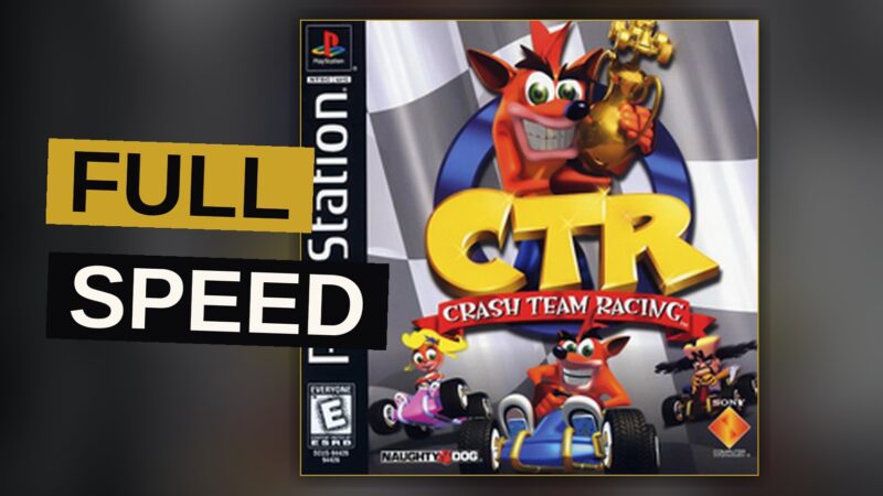 Four racers zoom down a bright, winding track during a chaotic kart race.