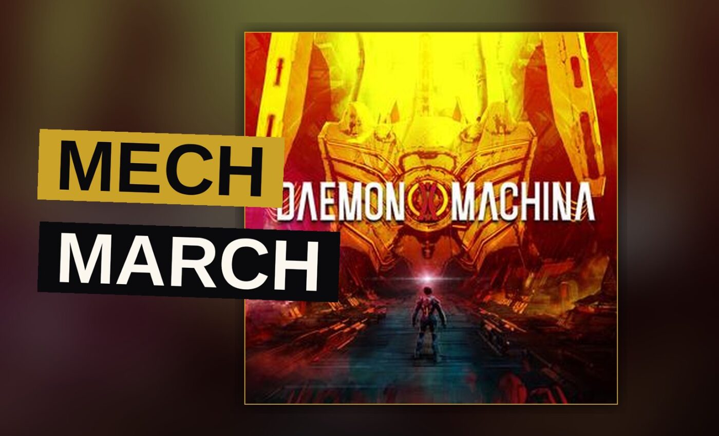 A mech pilot maneuvers through a battlefield amid explosions and enemy robots.