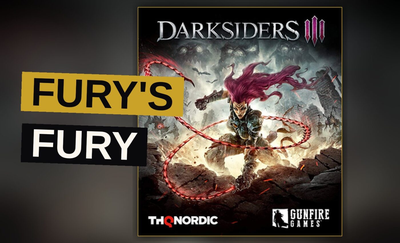 Fury wields her scythe amid ruins as she prepares to face a towering Sin boss.