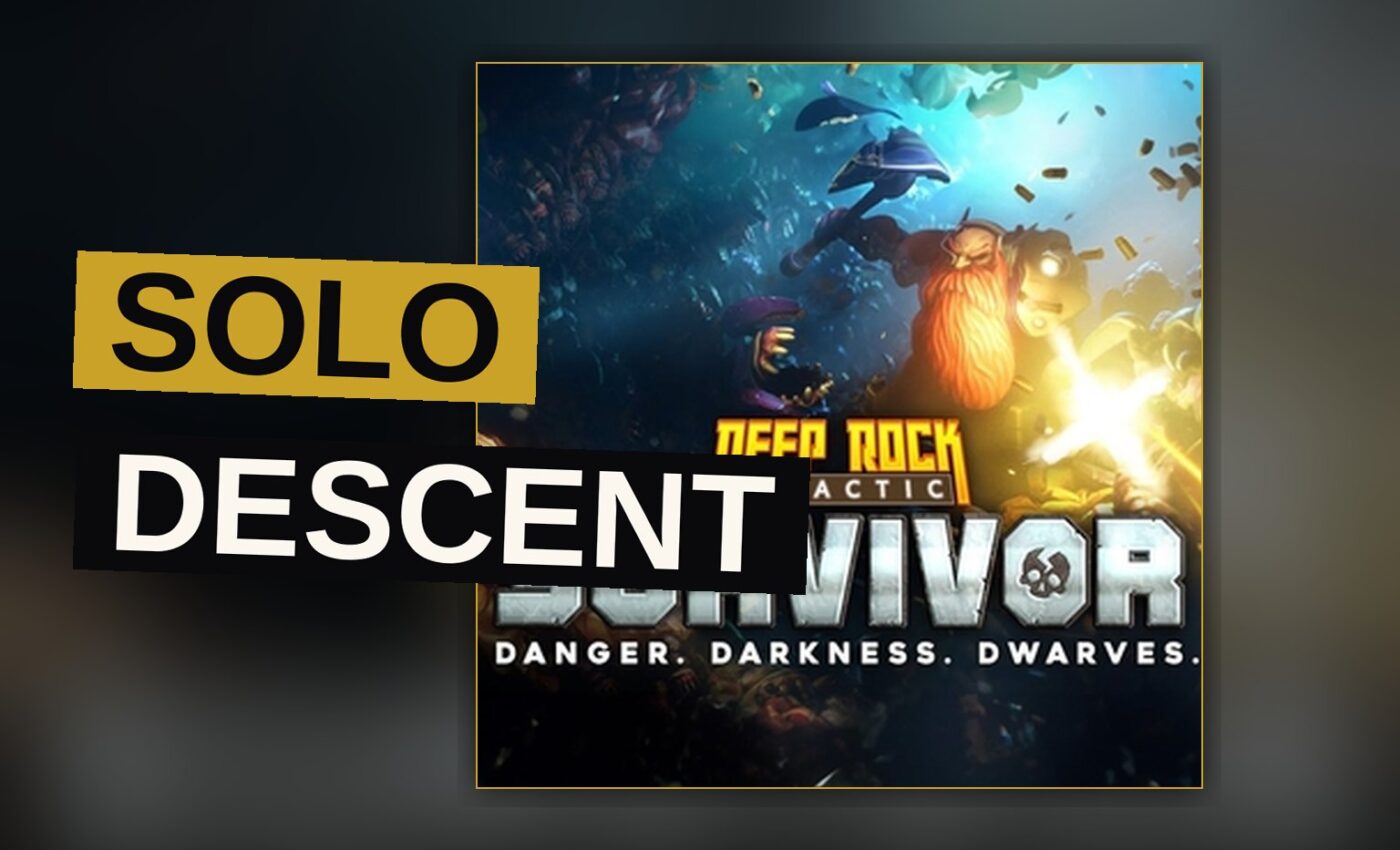 A solitary miner stands amid a glowing cavern, beset on all sides by a swarm of relentless subterranean fiends.
