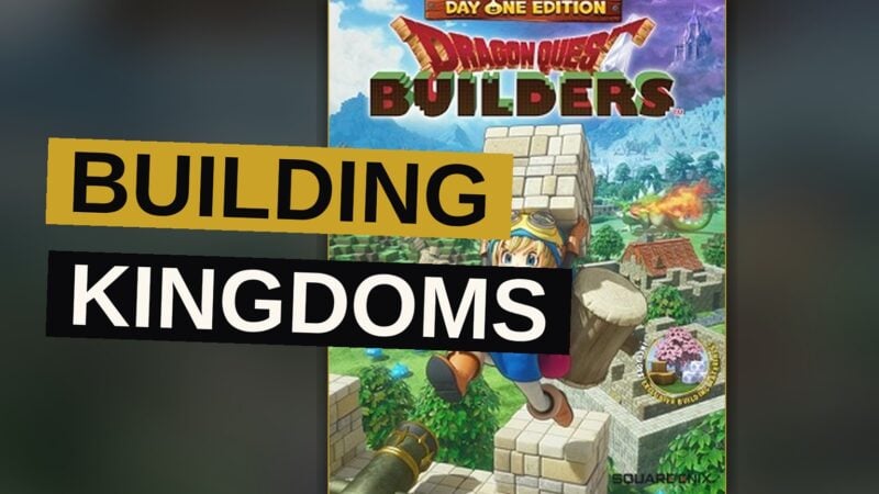 A solitary hero surveys a kingdom of blocks rising from a cursed island.