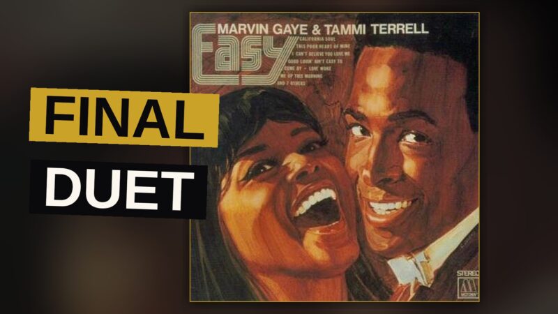 A vintage-style illustration of a smiling Black man and woman in 1960s attire, standing close together against a warm pastel background.