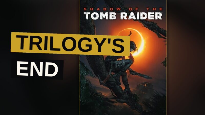 Lara Croft crouches in muddy camouflage amid the jungle ruins of a hidden Incan city.