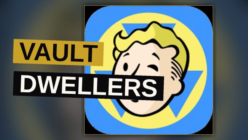 Vault dwellers move through a dimly lit underground chamber within their fortified dwelling.