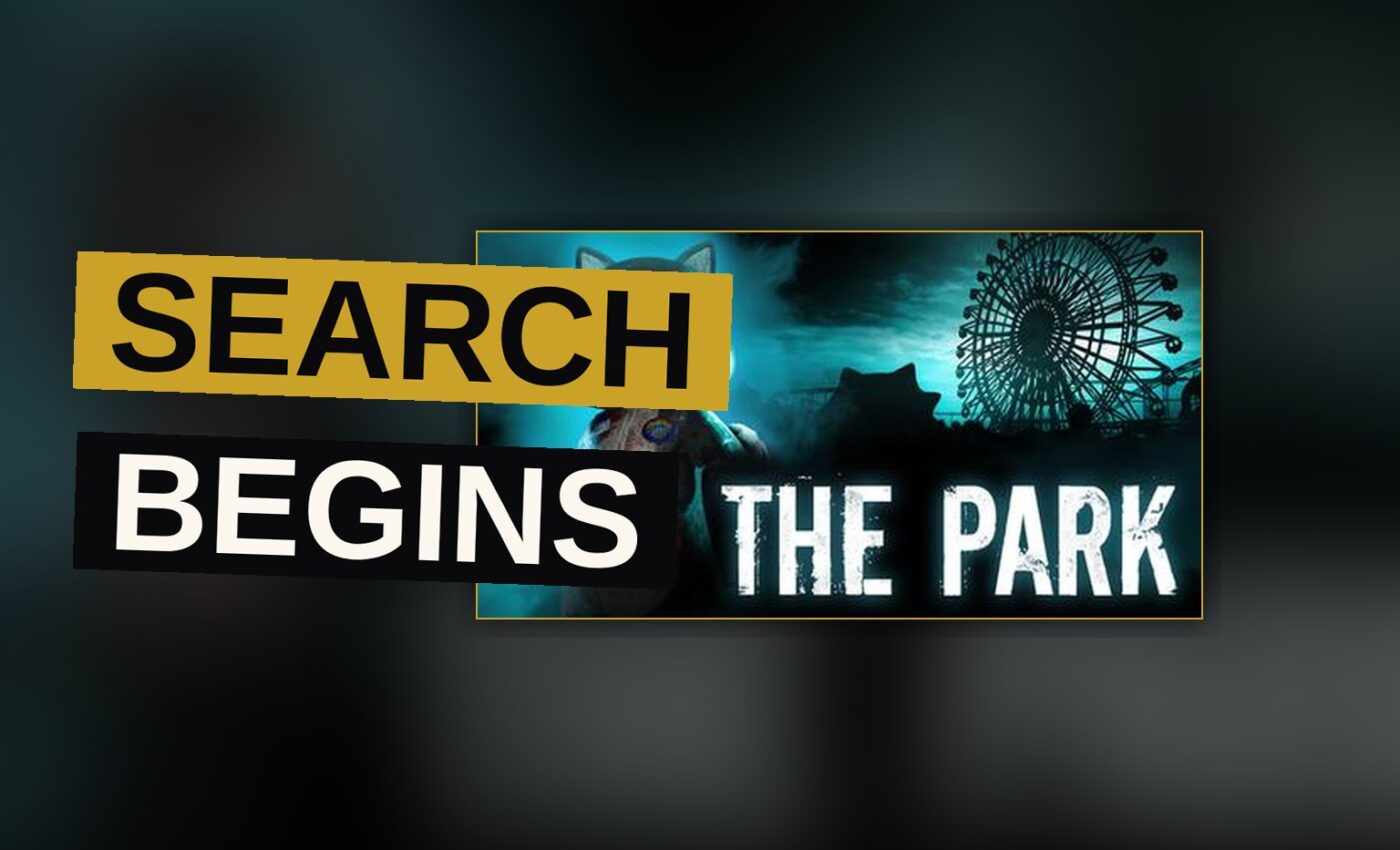 A park manager wanders through a dimly lit amusement park at night, searching for a missing boy.