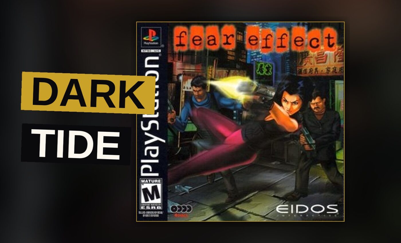 Three agents creep through a shadowed, fog-choked street amid the dim glow of distant lamps.