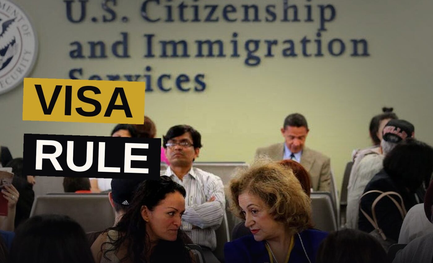 An H-1B visa document and passport on a desk with a clock in the background, symbolizing the impending end of the grace period.