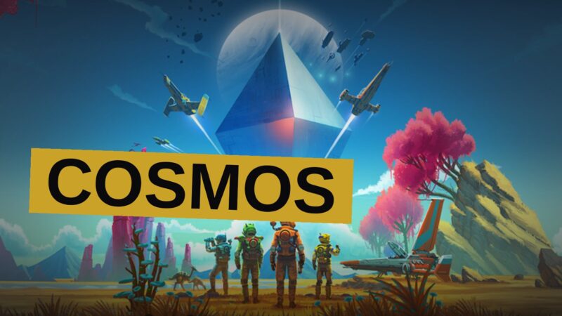 A lone explorer approaches an infested outpost on an alien planet with a derelict freighter looming in the sky.