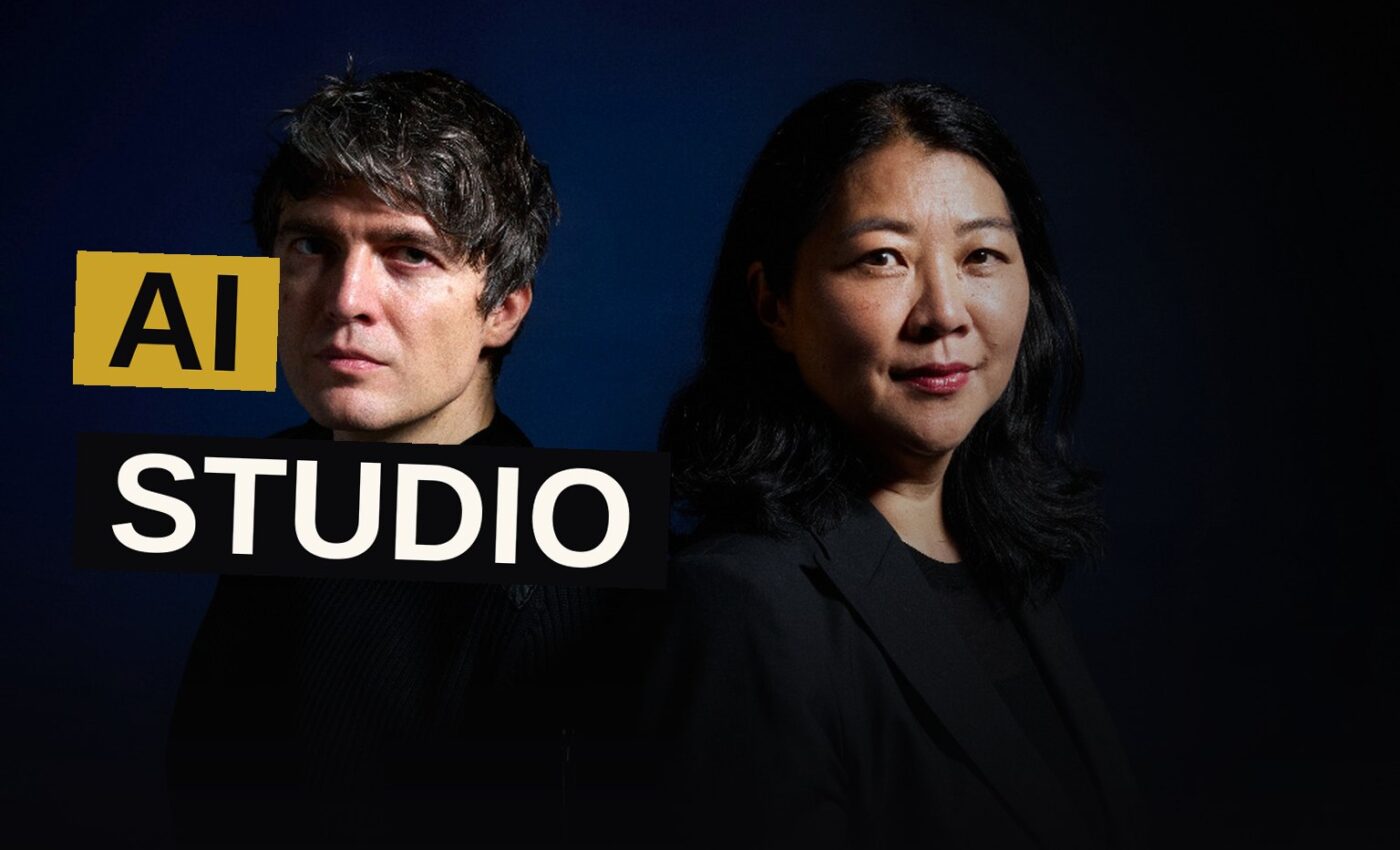 A sleek, modern film studio emblem with a soaring shape, blending digital and cinematic elements in dark blue and silver.