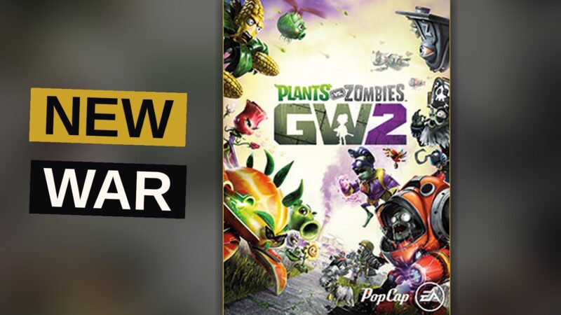 Zombie soldiers and plants clash upon a verdant battlefield in a whimsical war of leaf and root.