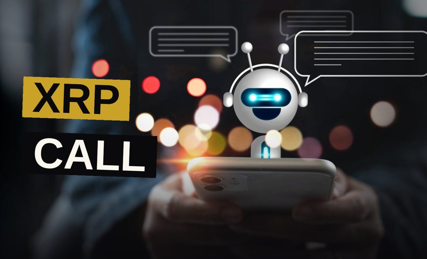 A glowing digital XRP coin over a financial chart with arrows and data streams, set against a dark blue tech background.