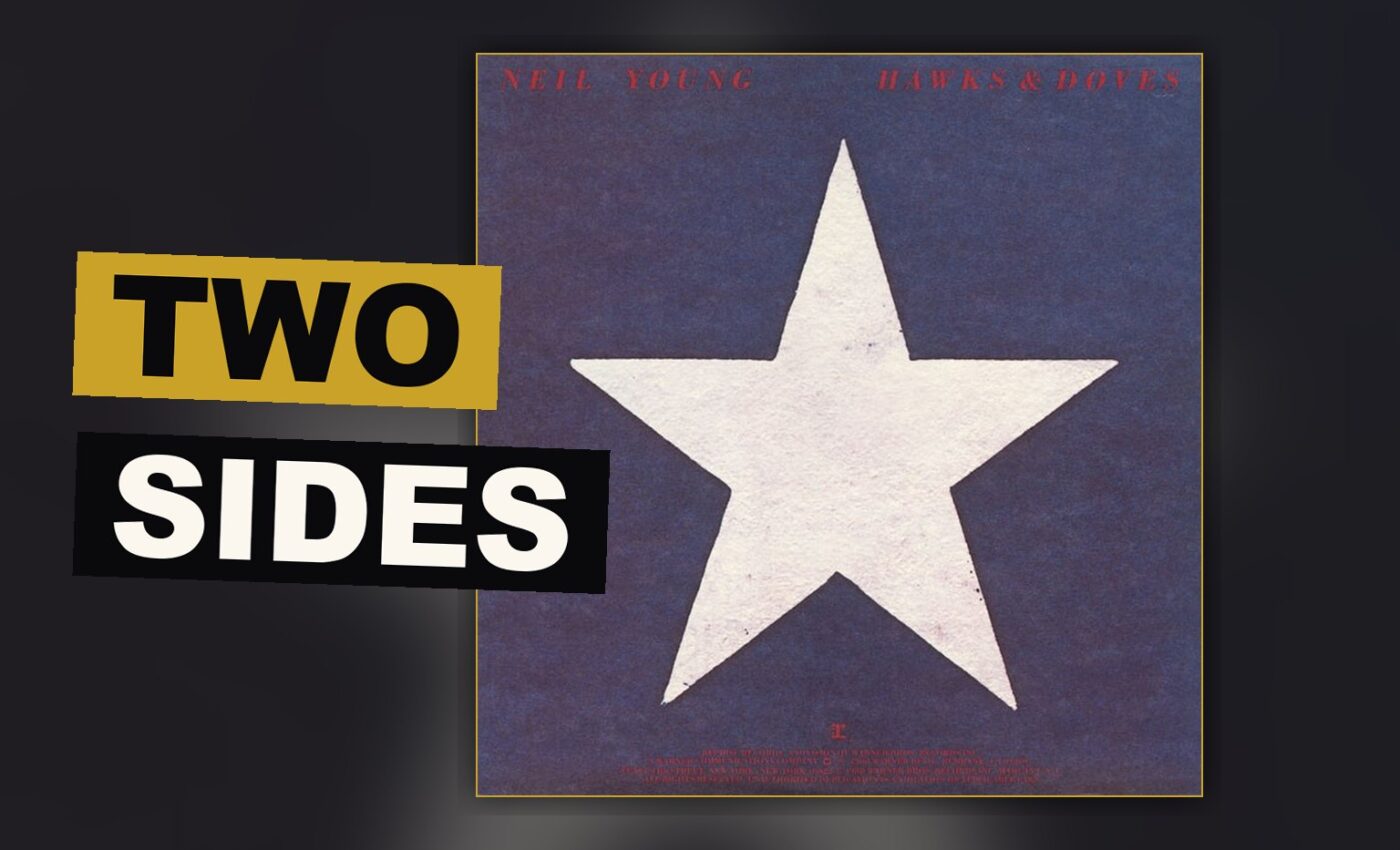 A record sleeve shown split between a quiet, warm homestead scene and a quick, energetic country scene.