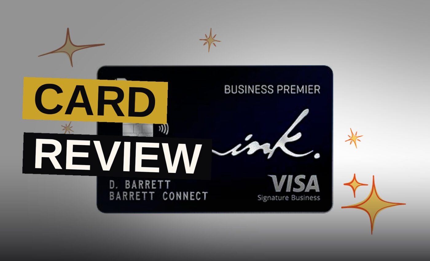 A modern business credit card on a desk with a laptop and receipts, representing business spending and rewards.