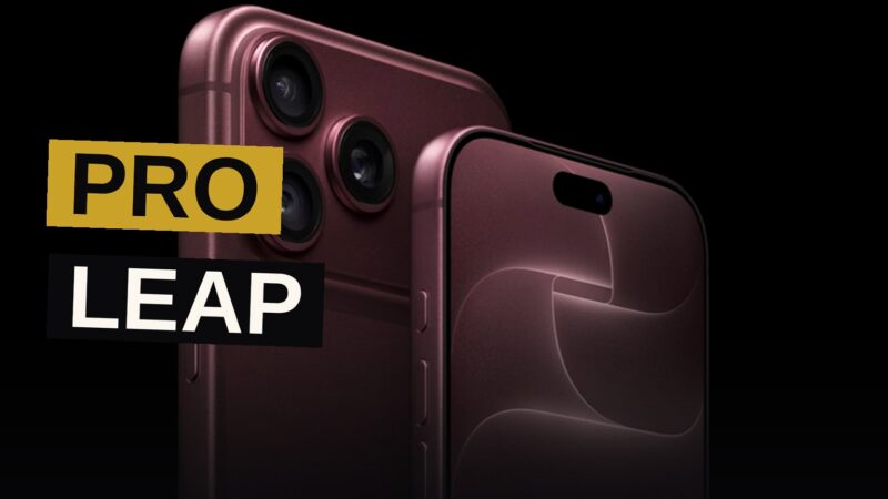 Close-up of the iPhone 18 Pro in burgundy showing its advanced triple-camera system with a visible aperture mechanism.