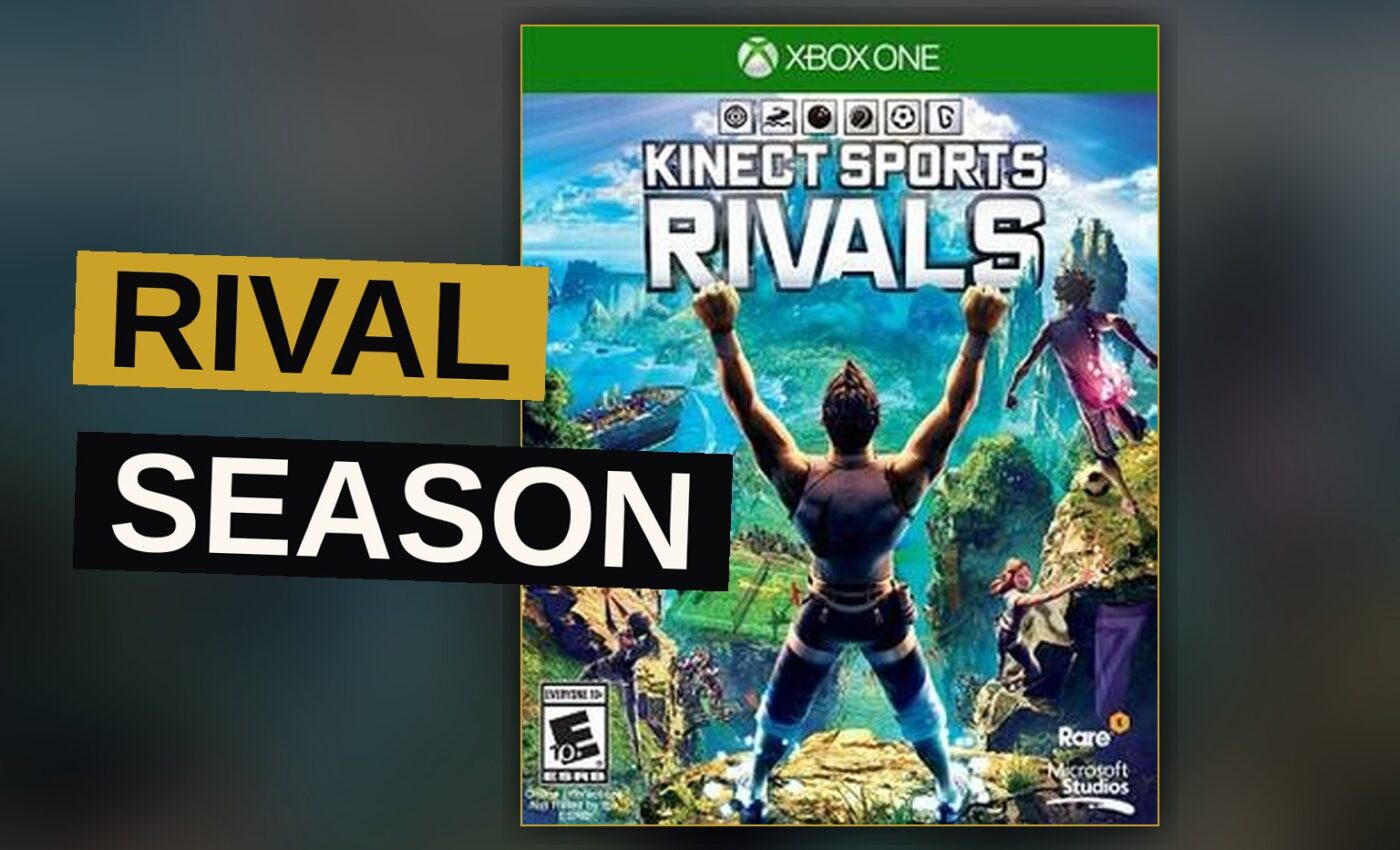 Players compete in a season of sports, their motions tracked by a glowing sensor above the arena.