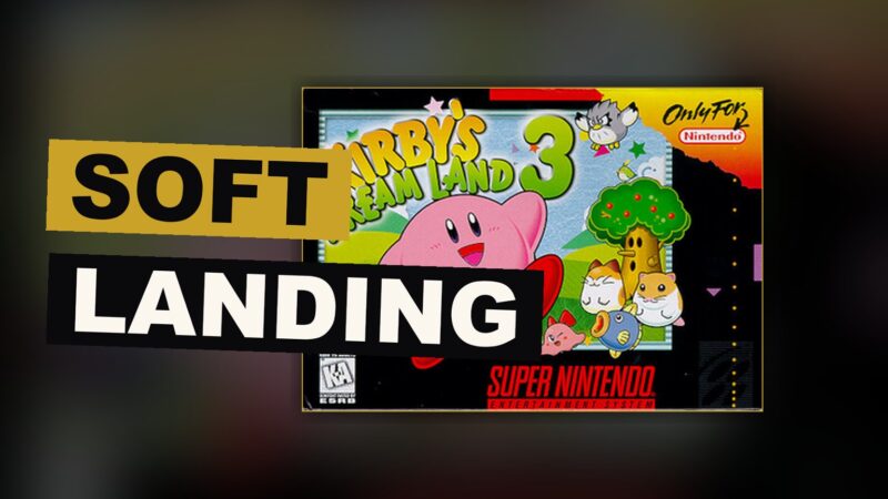 Kirby and his gentle companions bound across a soft, painted dreamland of color.