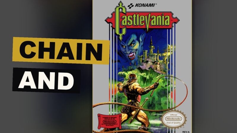 A hunter of vampires, chain in hand, stands before the gate of an ancient, lit castle.