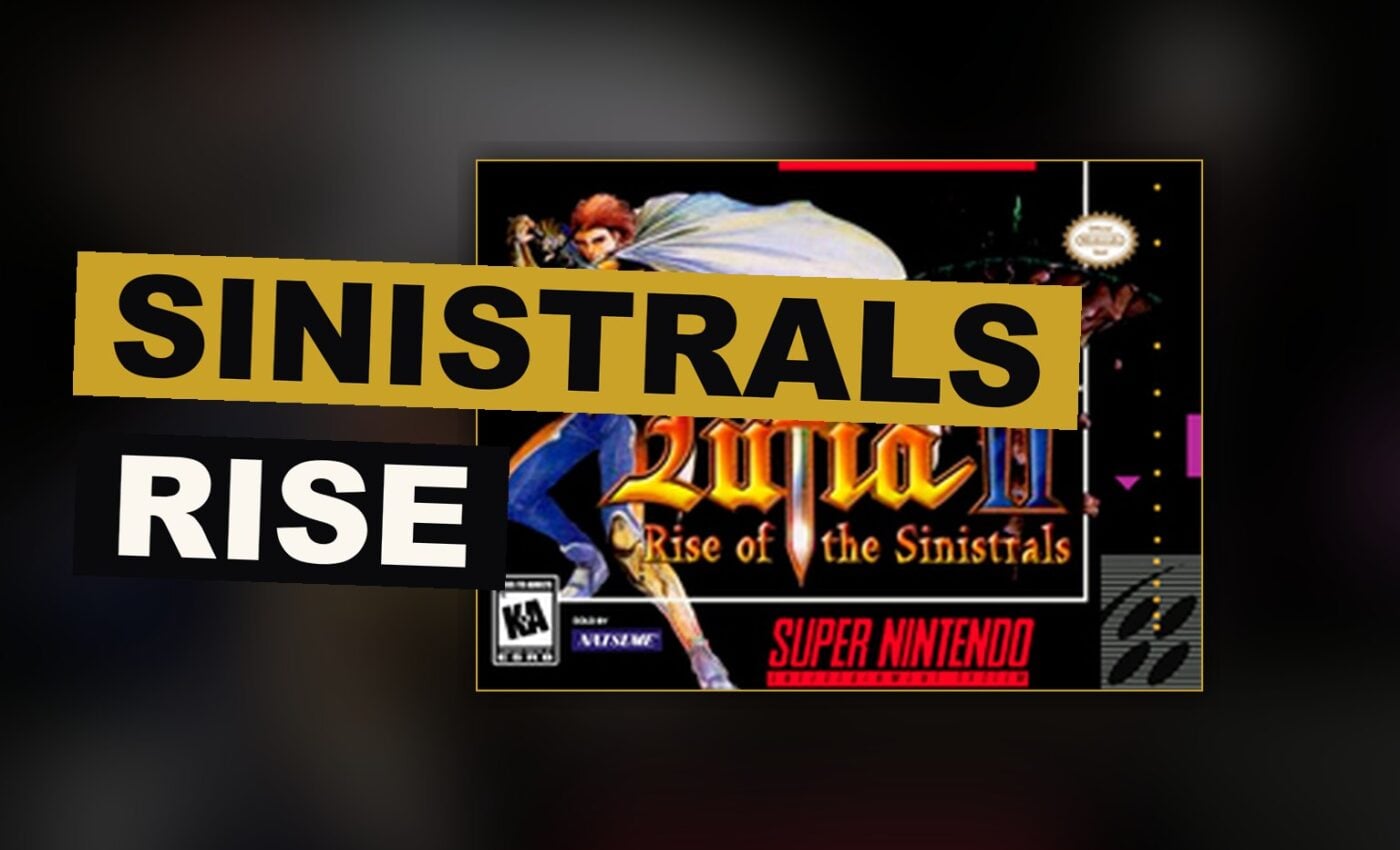 A hero and his companions stand before an ancient dungeon, prepared for their quest against the Sinistrals.