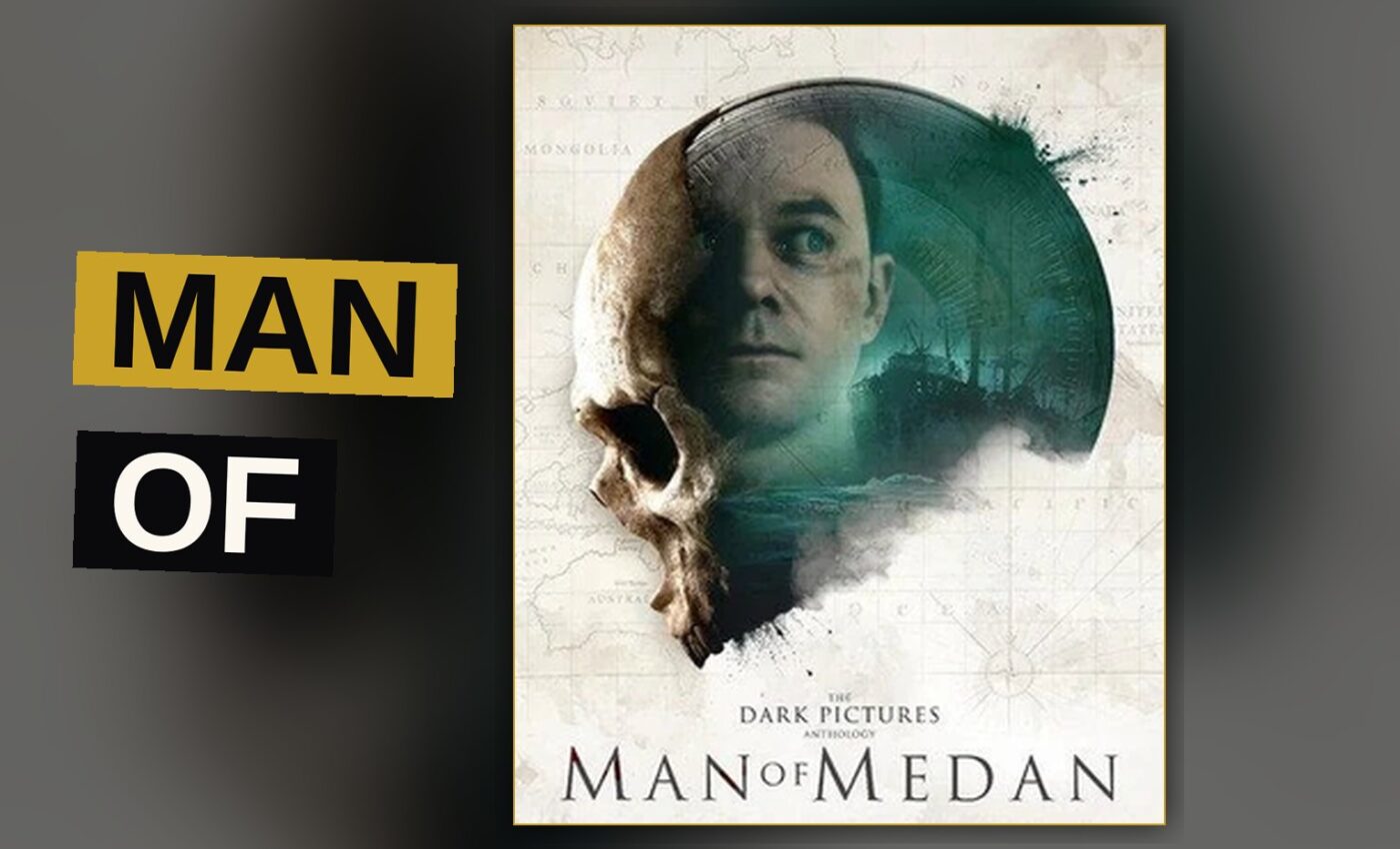 A sunken vessel lies upon a haunted island, shrouded in mist beneath a pale moon.