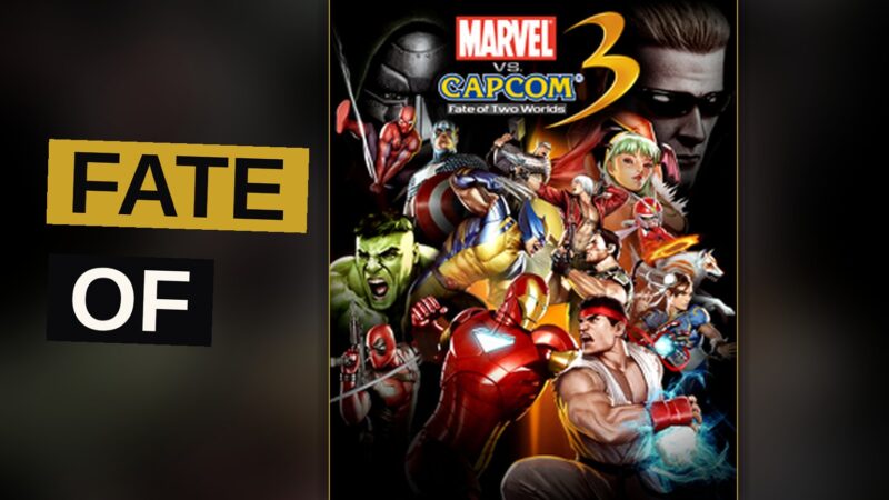 Iron Man and Ryu clash in a fast-paced combo with bright special effects in Marvel vs. Capcom 3.