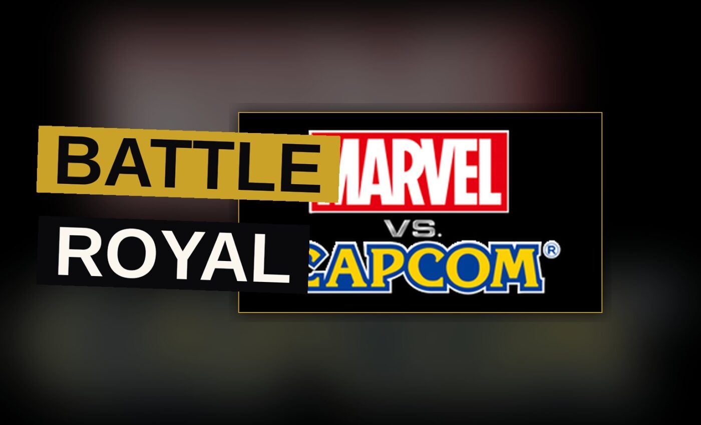 A champion of Marvel and a champion of Capcom meet in furious combat upon a glowing arena.