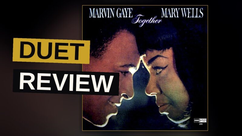 A vintage-style illustration of a smiling couple from the 1960s, close together, evoking a classic duet album cover.