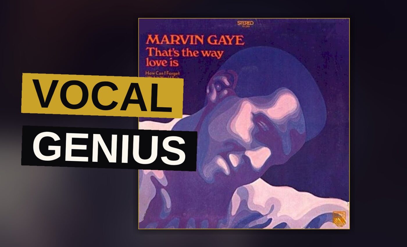 A soulful man in a dark turtleneck sings into a vintage microphone under warm amber lighting, with a pained, passionate expression.