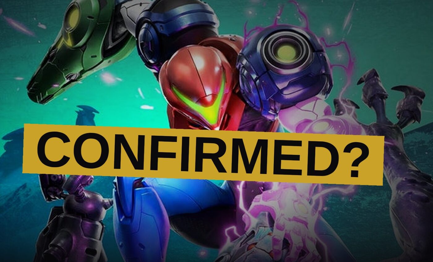 A female bounty hunter in a power suit races through a bright alien world with glowing plants.