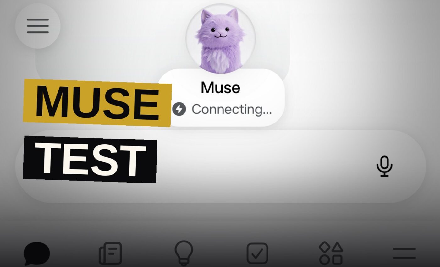 A smartphone screen showing a futuristic AI assistant interface with a glowing brain icon and holographic icons for email, shopping, and maps.