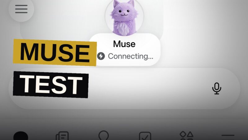A smartphone screen showing a futuristic AI assistant interface with a glowing brain icon and holographic icons for email, shopping, and maps.