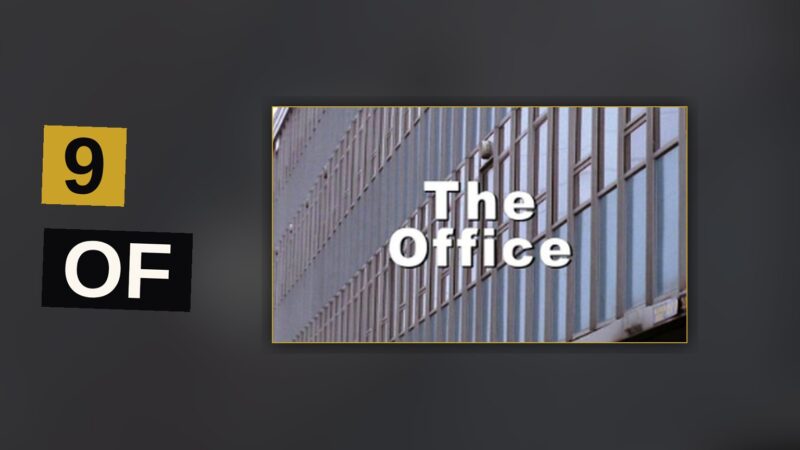 A dimly lit office cubicle scene evokes the mockumentary style of a classic workplace sitcom.