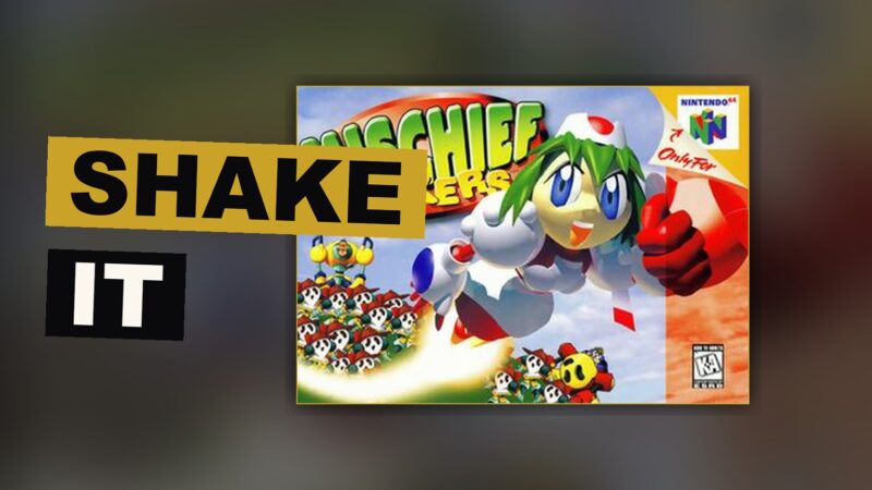 A drawn robot takes hold of a foe and shakes it amid a bright, cheerful battlefield.